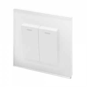 Crystal PG (Retractive/Pulse) Light Switch 2 Gang White